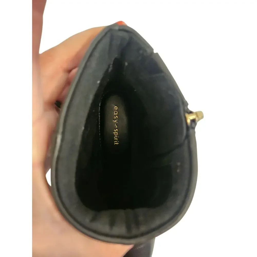 New Easy Spirit Laina Leather Bootie Black 7.5M